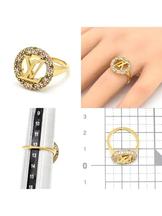 Louis Vuitton M1221 M Louise Tresor Ring Approx 12.5 Signature Strass - Picture 7 of 8